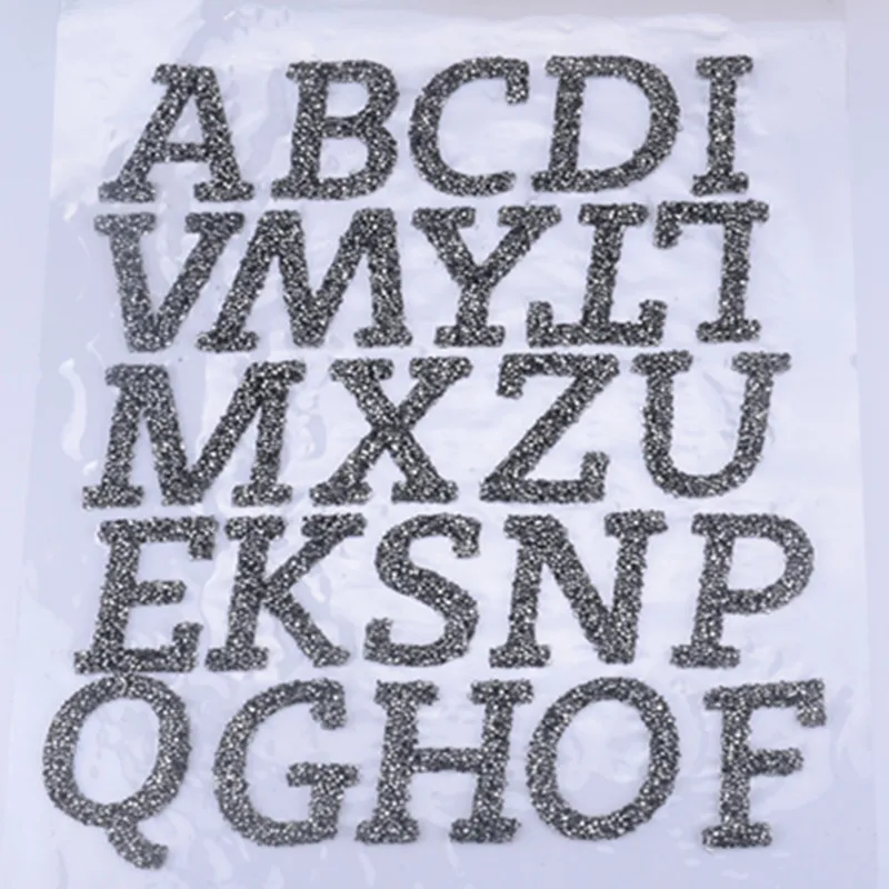 A-Z, 1 шт., стразы, 3D алфавиты, черный бриллиант, исправление, буквы, мотивы, железные нашивки, аппликация для одежды, шляпы
