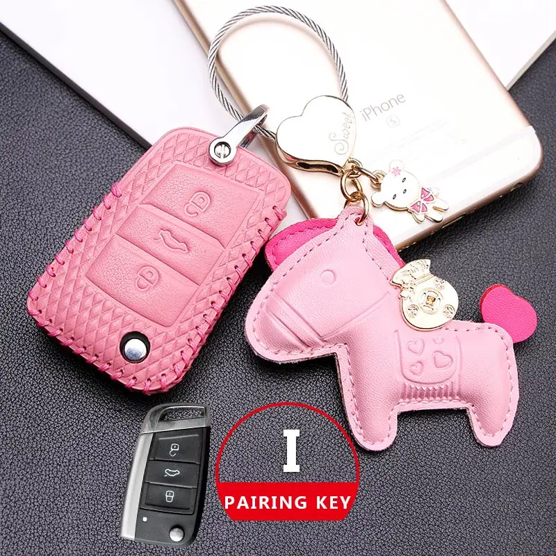 Кожаный брелок из воловьей кожи чехол для автомобиля Volkswagen CC POLO Golf jetta key packet чистый ручной работы женский брелок