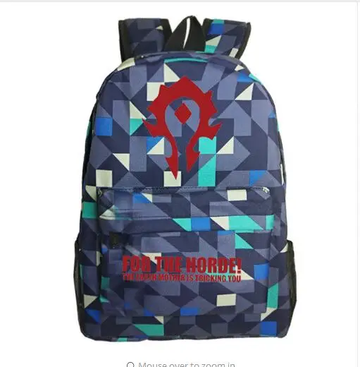 New FVIP WOW For The Horde World Of Warcraft Backpack School Bags Luminous Laptop Backpacks Tribe Alliance Nylon Mochila Galaxia | Багаж и
