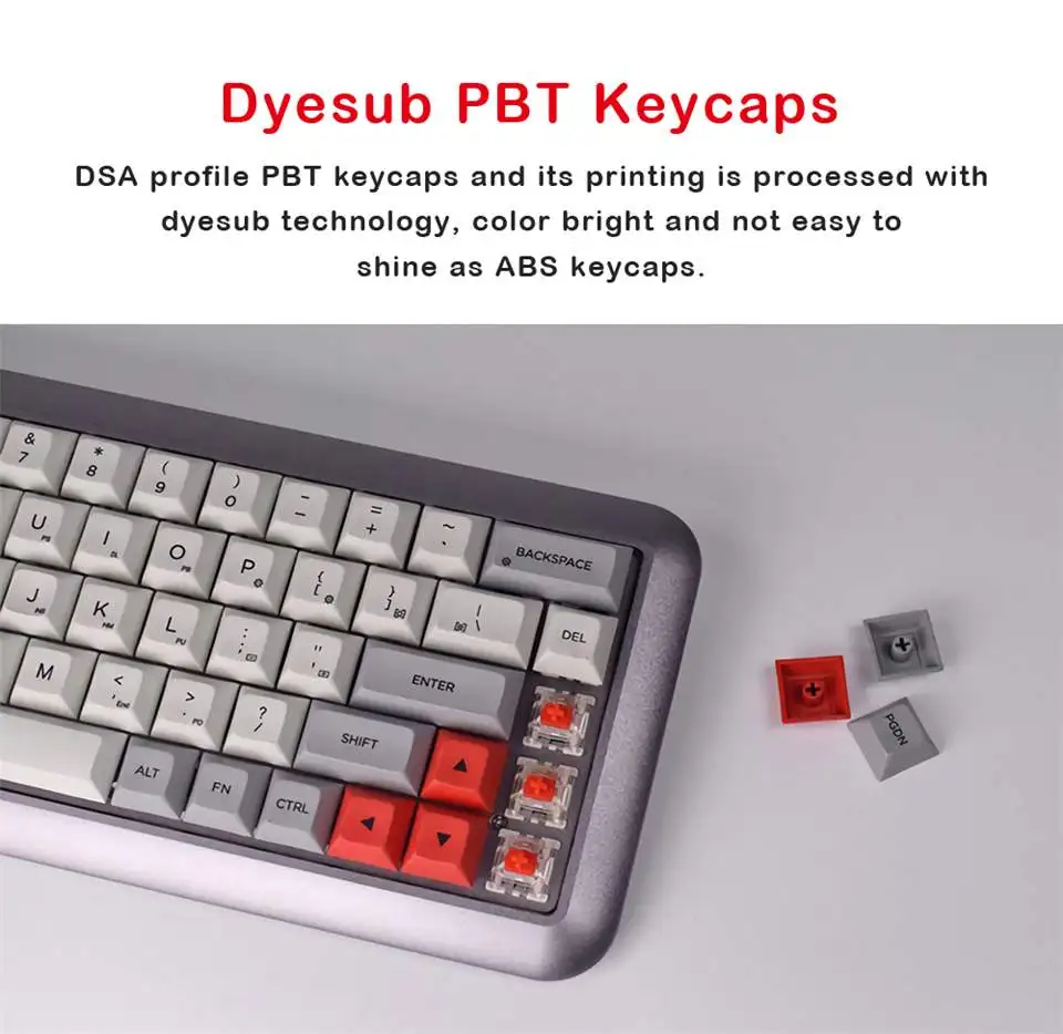 Gateron переключатель DSA профиль краситель-sub PBT Keycaps GK68 68 ключ Горячая замена тип-c Проводная Механическая игровая клавиатура для-Mac OS Wins
