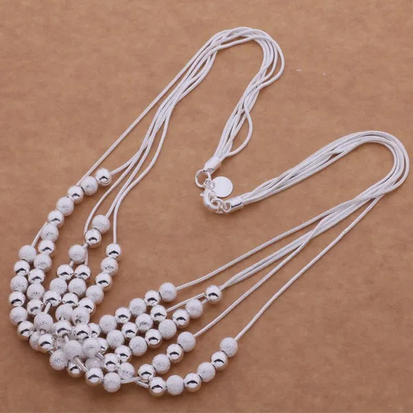 

Ожерелье из стерлингового серебра 925 пробы, модное ювелирное изделие 925 пробы, двухцветная шлифованная гладкая бусина/cynalpua bmbakdia AN506