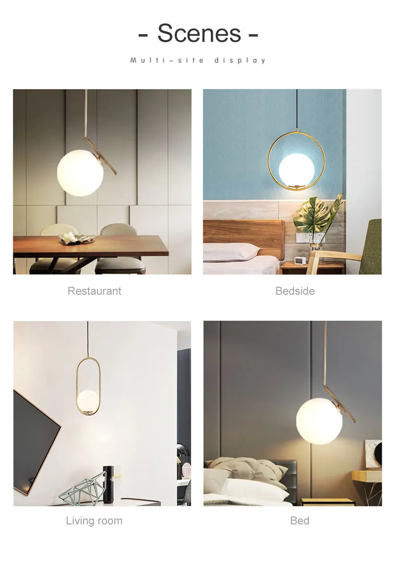 Homhi круглый стеклянный шар подвесной светильник led decoracao кухонный светильник скандинавский дом деко спальня Лофт светильник Золотая комнатная Подвесная лампа