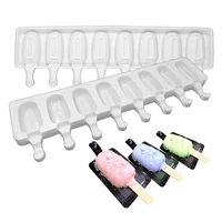 8 holes food grade silicone ice cream makers diy ice cream mold wth popsicle sticks ice cube maker kitchen accessories