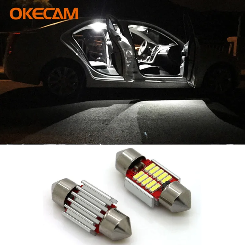 OKECAM 2x31 мм C5W CANBUS 4014 SMD Автомобильный светодиодный фестон светильник Интерьер