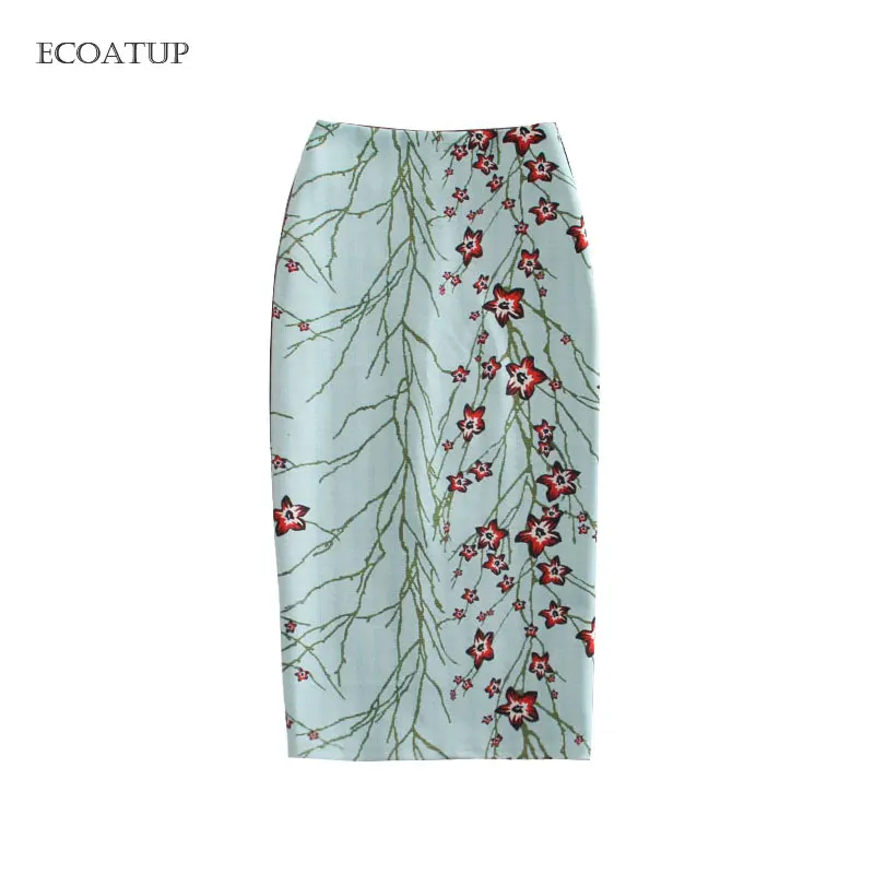 Юбка карандаш с принтом для женщин модная дизайнерская цветами граффити средней