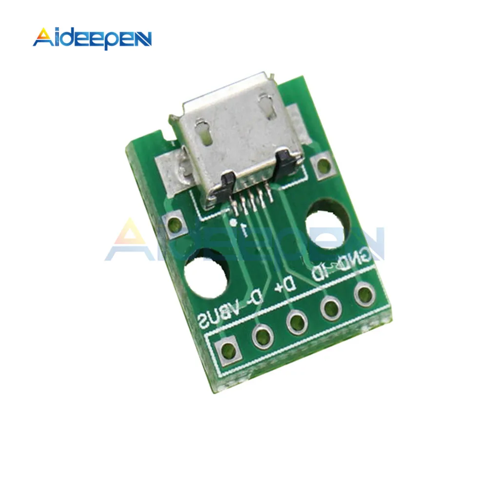 5 шт./лот плата адаптера Micro USB Для DIP 2 54 мм PCB разъем модуль панели гнездо