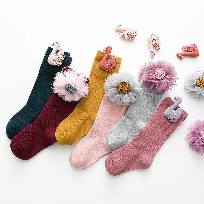 

Toddler Kid Baby Girl Knee High Long Socks Hot Sale Autumn Winter Bow Cotton Casual Socks For 1-8 Years Kids Girls Soft Sock New