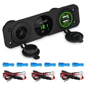 Морской тумблер, водонепроницаемый вольтметр 12-24 В, двойное зарядное устройство Usb, прикуриватель для RV, автомобиля, фотояхты, внедорожника
