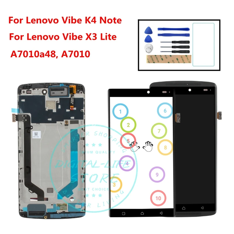 ЖК дисплей и сенсорный датчик в сборе для Lenovo K4 Note A7010a48|Экраны мобильных