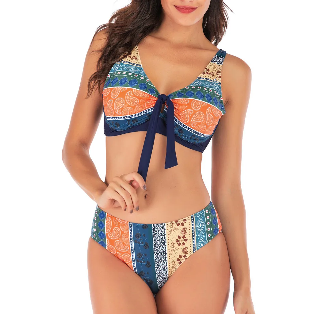 Женский купальник в горошек SAGACE лоскутный бикини пуш ап размера плюс сексуальный