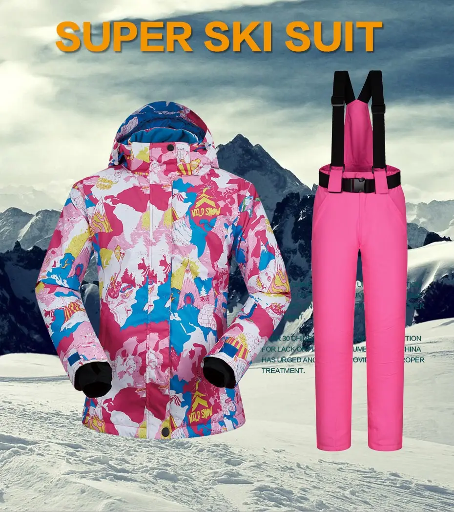 Women Ski Suit Brands New Windproof Waterproof Breathable Warmth Snow Jacket and Pant Winter Sets Skiing and Snowboarding Jacket