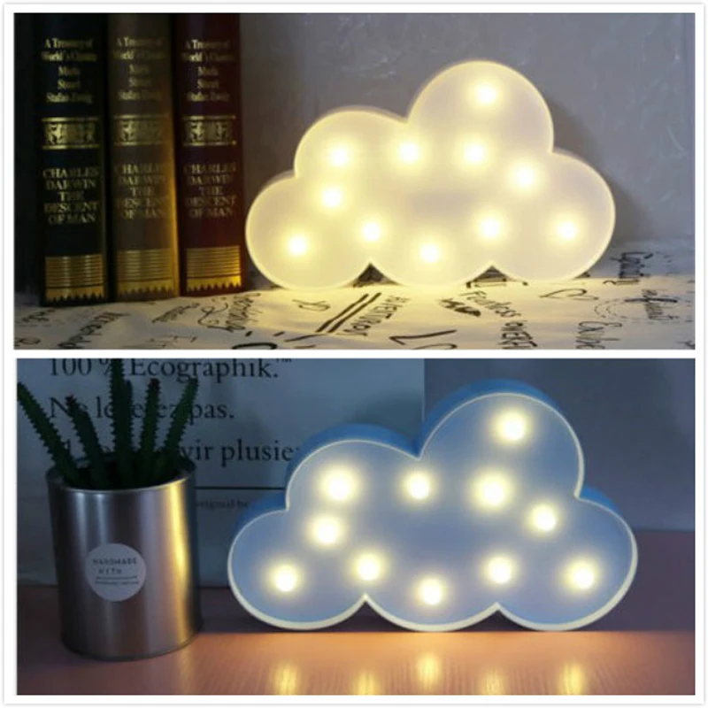 

Novel Cute 3D Cloud LED Night Light Wall Lamp Baby Kids Bedroom Home Decor Gifts