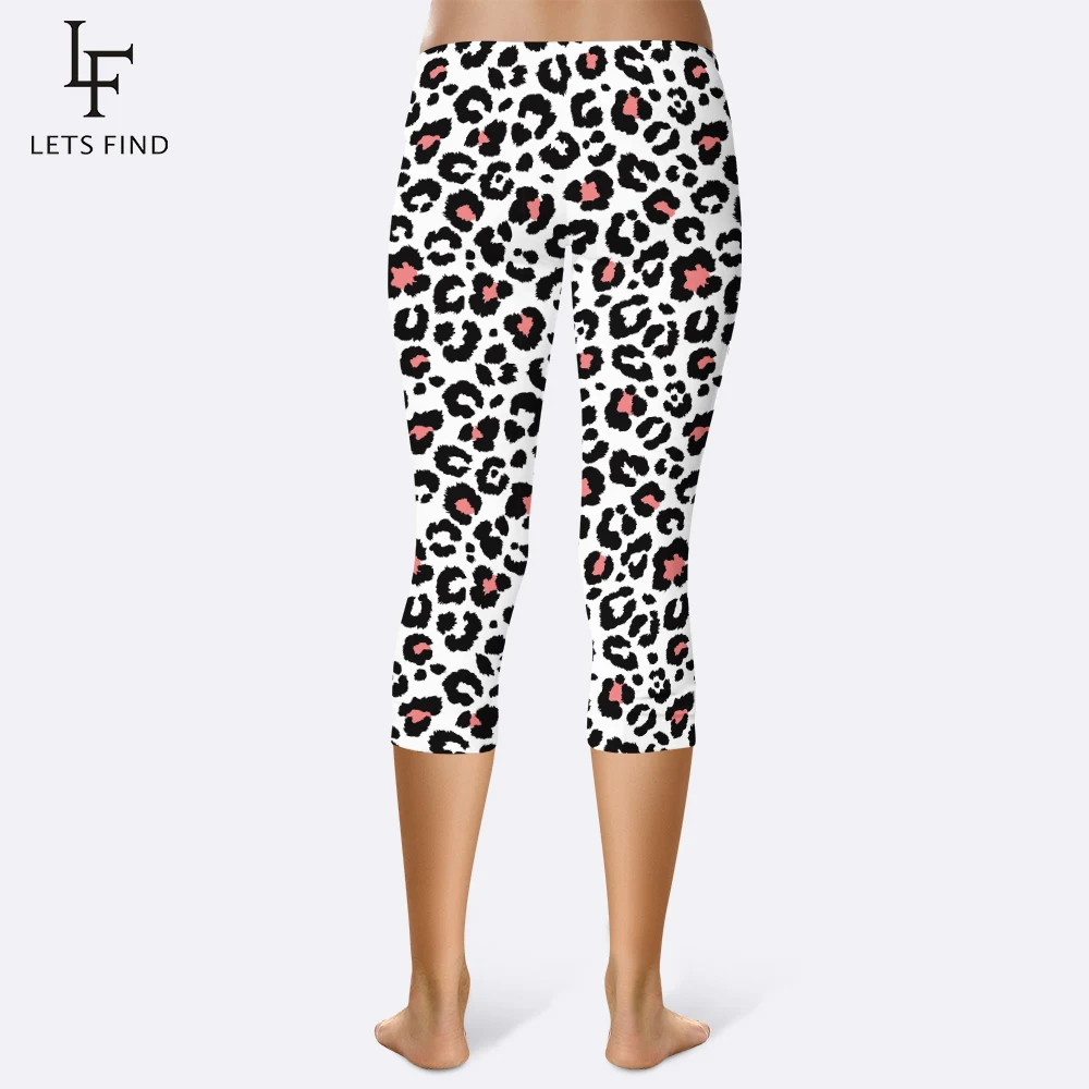 

2019 New Capri Leopard Print Leggings Women Fashion High Quality Comfortable Sport Fitness Milk Silk Leggings Summer Pants