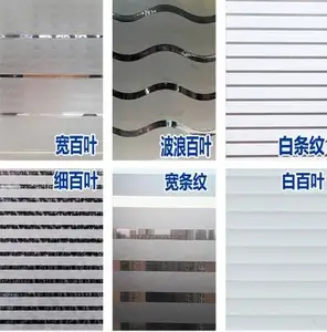 Прозрачные непрозрачные жалюзи, полосатые, наклейка матовое стекло, для раздвижных дверей, для ванной, для защиты от столкновений, для офиса, 9