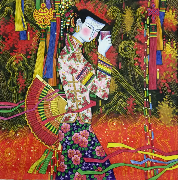 100% ручная Картина на холсте картина маслом женщина для гостиной | Дом и сад