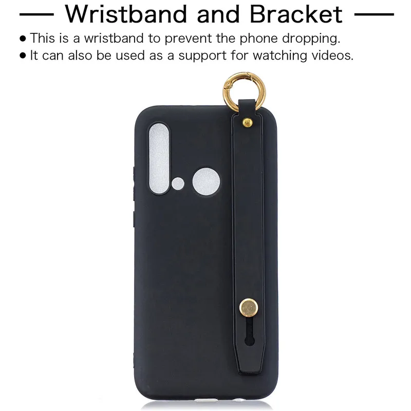 BLACK wrist band Ремешок на руку, кронштейн, чехол для huawei Psmart Z Honor9 lite P20 P30 Pro P10lite Etui для huawei P Smart Y7 Y9 - Цвет: BLACK wrist band