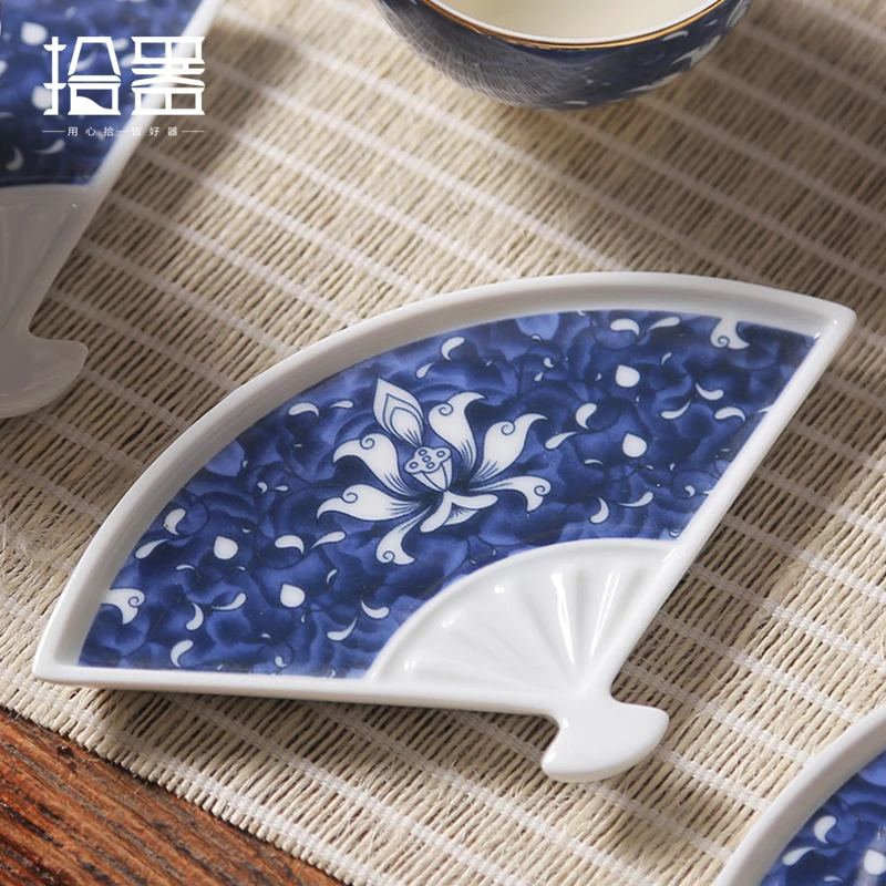 4 шт. творческие керамика Чай подставки набор чашка Подушки кунг фу комплект