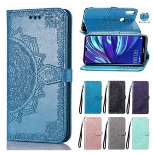 Чехол Y7 2019 для Huawei Y7 2019, кожаный чехол-книжка с 3D рисунком мандалы и цветов, чехол для телефона Huawei Y7 2019, чехол, оболочка