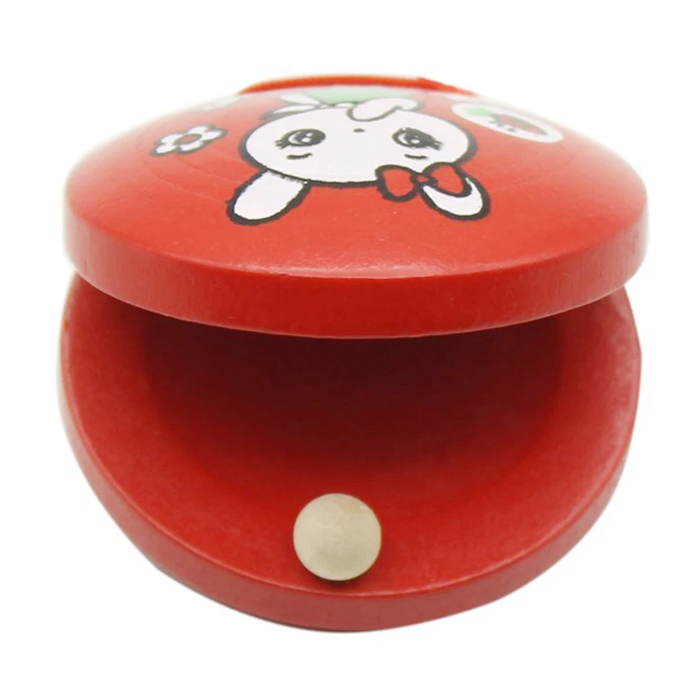 MSOR-1pc дети мультфильм деревянные кастаньеты игрушка музыкальный ударный