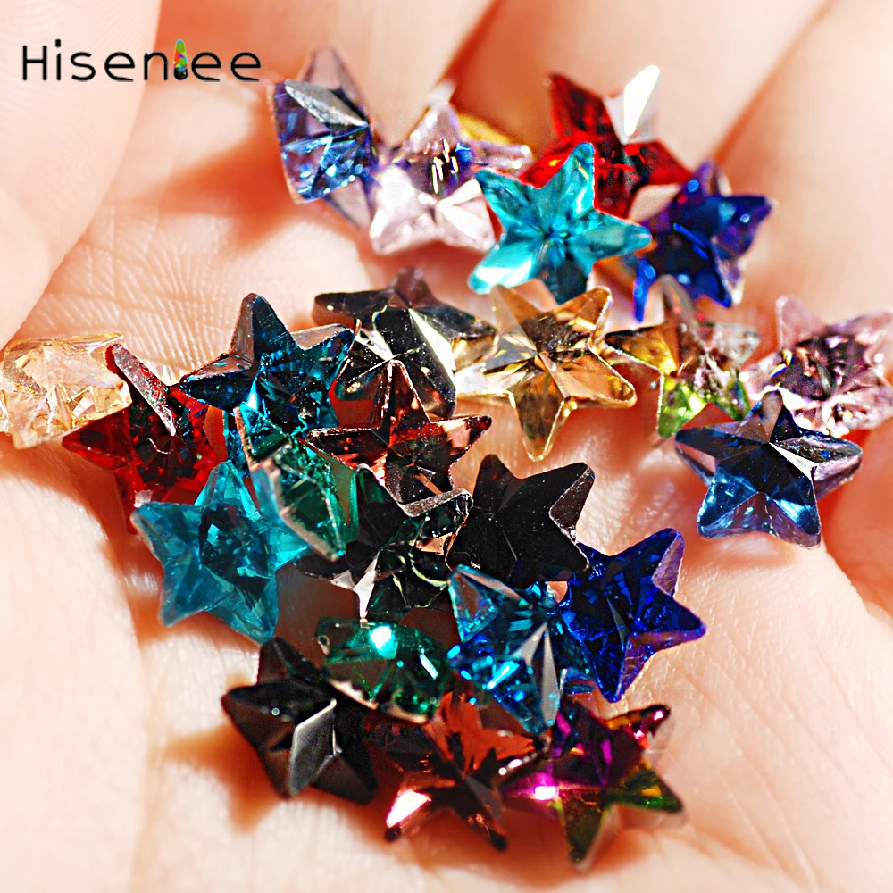10MM 20pc/Pack Star Shape Rhinestone Shiny Glass Dedicated Punk Studs DIY Nail Arts&ampCrafts Trinkets Clothing Handmade Decoration | Дом и