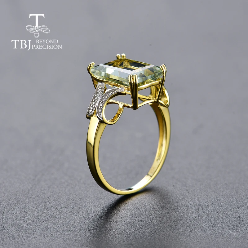 Женское кольцо из с аметистом празиолита TBJ подарочное украшение натуральным