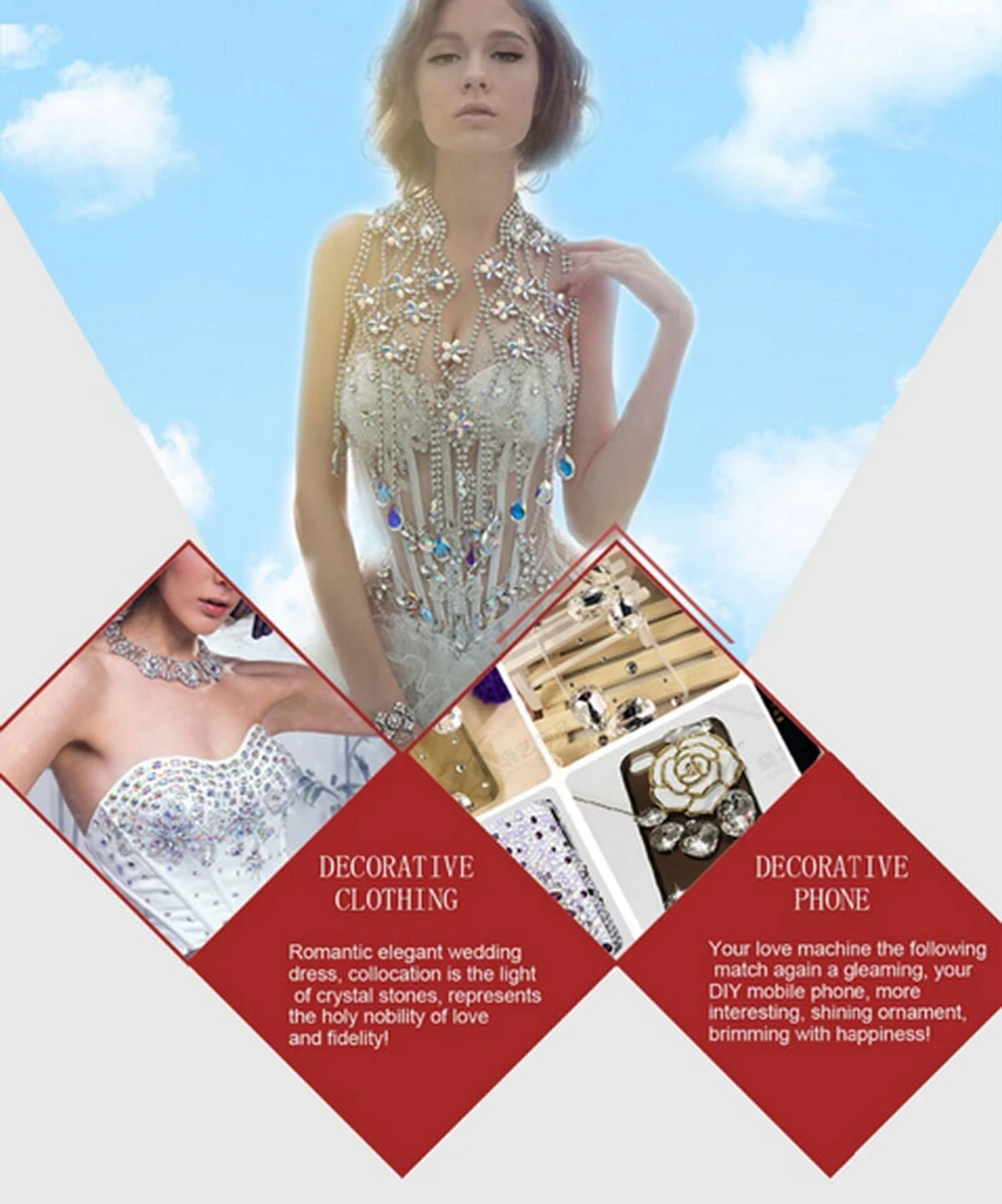 Стразы с кристаллами Лабрадора для ss6-ss30 ногтей и смешанная клеевая подложка