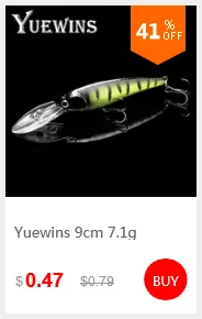 Yuewins, 45 мм, 4,6 г, жесткая наживка, блесна, рыболовные приманки, воблеры, искусственные приманки для ловли щуки, 10# КРЮЧКОВ, QA304
