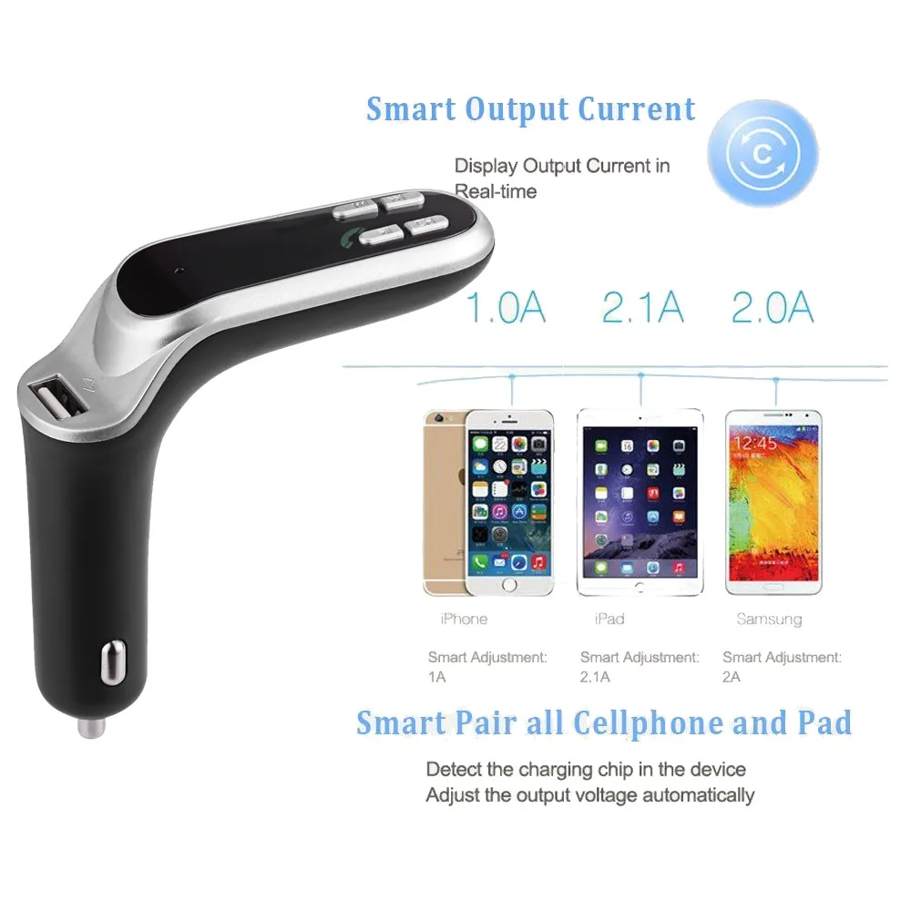 FM передатчик беспроводной Bluetooth AUX модулятор Автомобильный комплект MP3 плеер SD USB