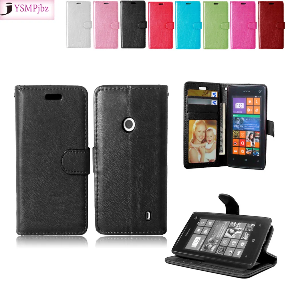 Для microsoft Nokia Lumia 520 чехол одноцветное цвет кожа Чехол Мода слот для карты Стенд