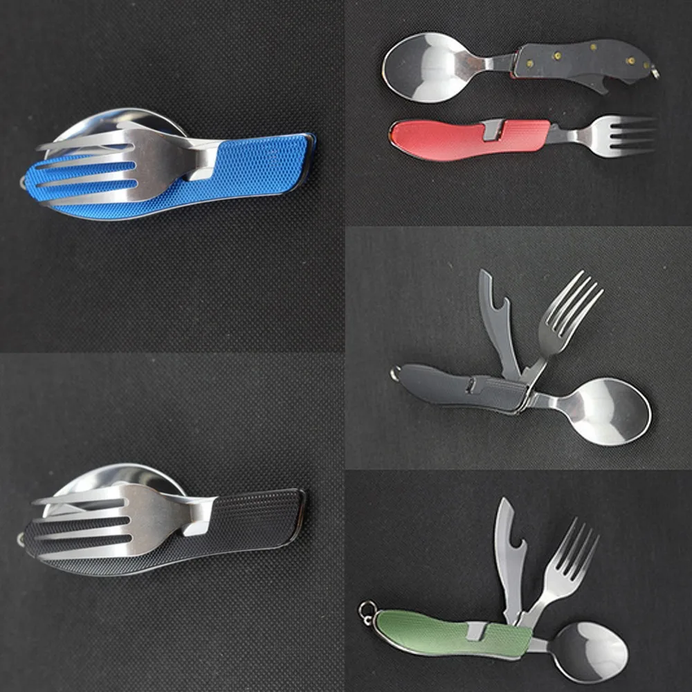 Многофункциональная Складная посуда для кемпинга и пикника столовые приборы из