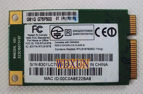 REALTEK RTL8187B MINI PCIe беспроводная Wi Fi LAN Карта 802.11b/g RTL8187|lan card|wifi lan cardrealtek rtl8187b |