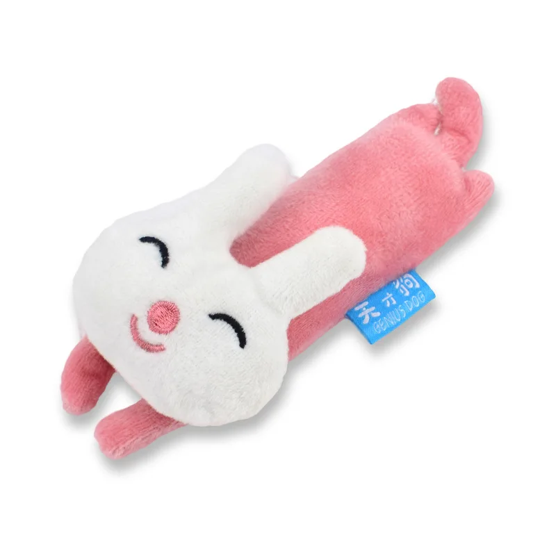 Pink Игрушки для домашних животных маленькие собаки кошки новые три цвета милые Мультяшные животные фланелевые плюшевые игрушки пищащая Жевательная игрушка со звуком подходит для всех домашних животных 1 шт - Цвет: Pink