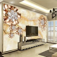 beibehang 3d flooring wall paper marble diamond jewelry tv background modern europe art mural wallpaper for living room behang