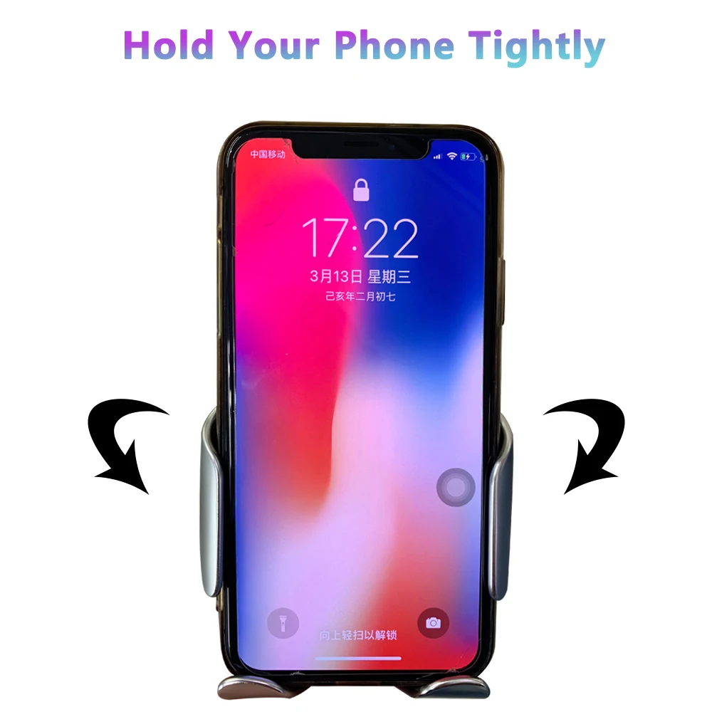 Автоматическое Qi USB автомобильное беспроводное зарядное устройство для IPhone X XS XR