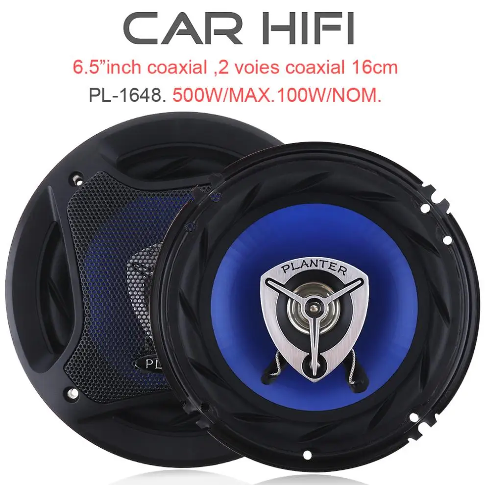 2pcs HiFi Car Coaxial Speaker 6.5 Inch 500W Auto Audio Music Stereo Automotive Speakers Full Range Frequency Loudspeaker