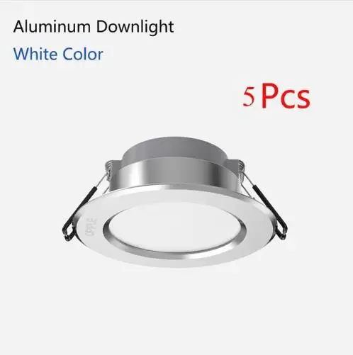 5pcs white color Xiaomi OPPLE 3 Вт светодиодный вниз светильник 120 градусов угол светильник ing белый светильник и теплый белый светильник потолочный утопленный светильник для дома вне - Цвет: 5pcs white color