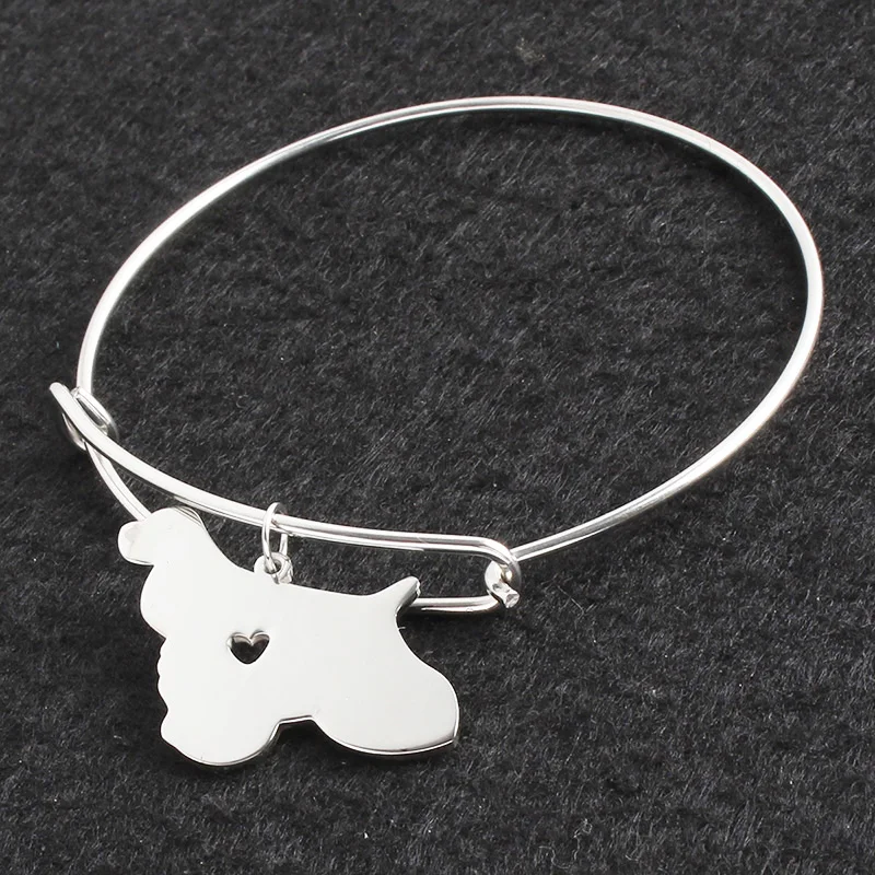 

No Fade Silver Color Cocker Spaniel DIY Bracelet Bangle Femme Pulseras Mujer Pet/Dog Bracelets & Bangles for Women/Men Jewelry