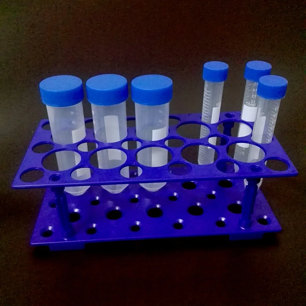 2 piece ,28-Holes ,Detachable Centrifuge Tube Racks with Different size  holes Suitable for 10ml,15ml,50ml Tubes