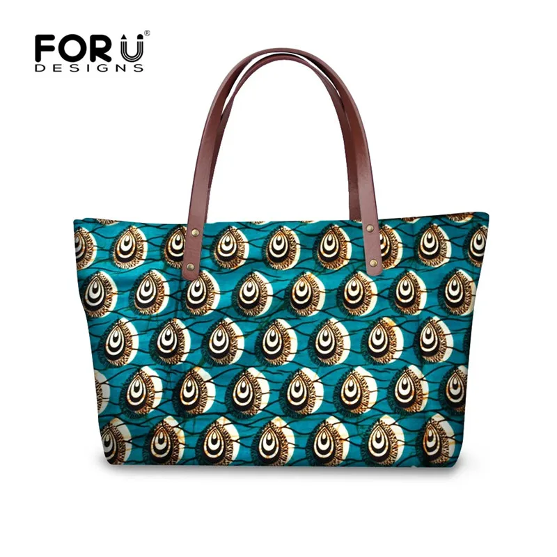 T0433AL FORUDESIGNS/винтажная африканская женская сумка с принтом, повседневная большая сумка на плечо для женщин, дизайнерский кожаный кошелек, вечерние сумки - Цвет: T0433AL