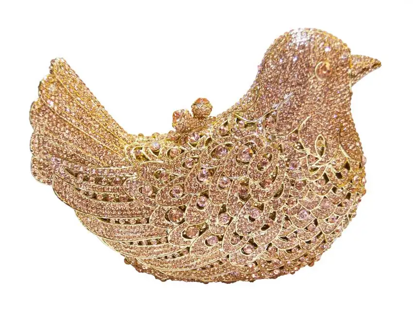 L Evening Bag Роскошная вечерняя сумочка ручной работы с кристаллами и бриллиантами, стразы, животные, птица, вечерняя сумочка-клатч для женщин, вечерние сумочки, свадебные сумочки - Цвет: L Evening Bag