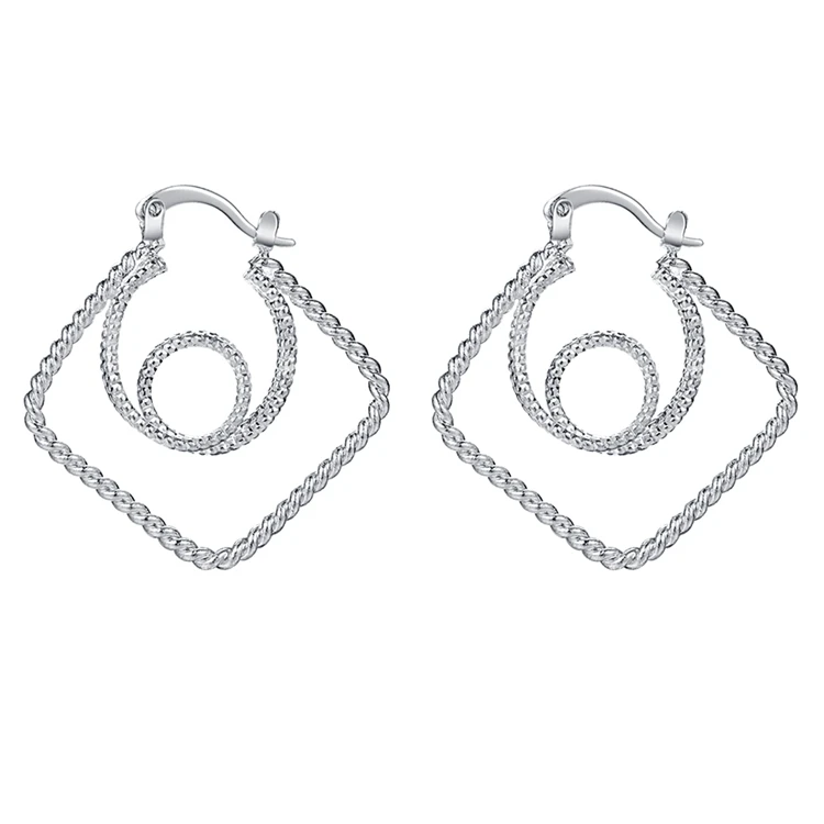 Простые высококачественные серебряные серьги Nested loop для женщин модные ювелирные