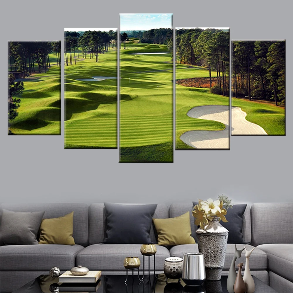Картина на холсте 5 шт. Постер для гольфа постер украшения дома комнаты пейзаж с