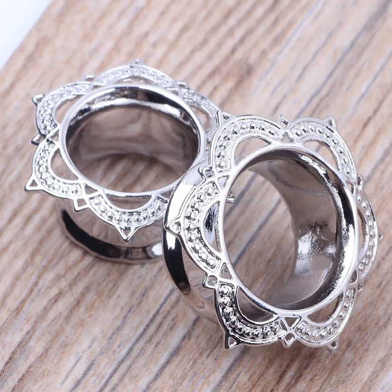 Лепестки лотоса серебряные затычки для ушей туннель оптовая продажа 60 шт.