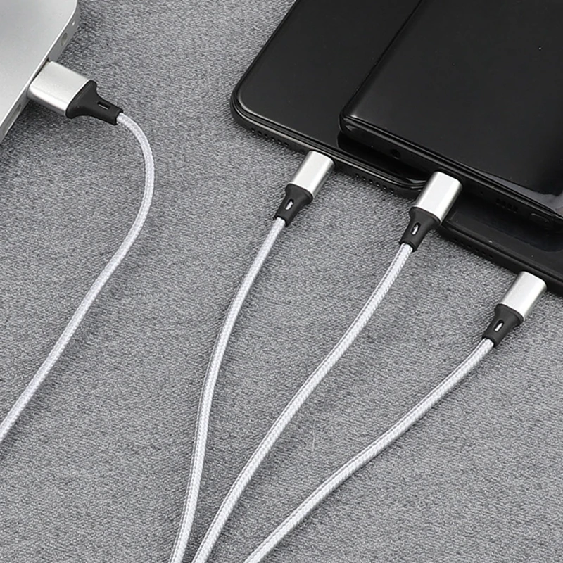 3 в 1 USB кабель мобильного телефона кабель для передачи данных type C IOS Micro для Iphone X Xs 8 7 6 samsung S9 S8 Xiaomi huawei провод для быстрой зарядки