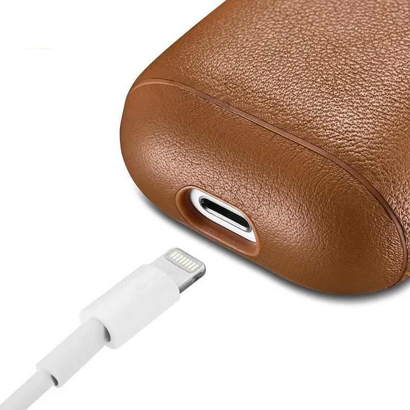 Противоударный чехол из натуральной кожи для Apple Airpods|Бамперы| |