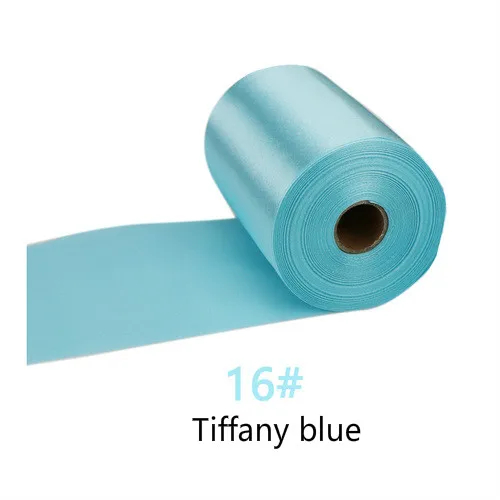 16-Tiffany blue 25 метров/рулон 8 см/10 см/15 см в ширину шампанского атласная лента полиэстер лента для свадебного стула/автомобиля/вечерние украшения Ручное шитье DIY - Цвет: 16-Tiffany blue