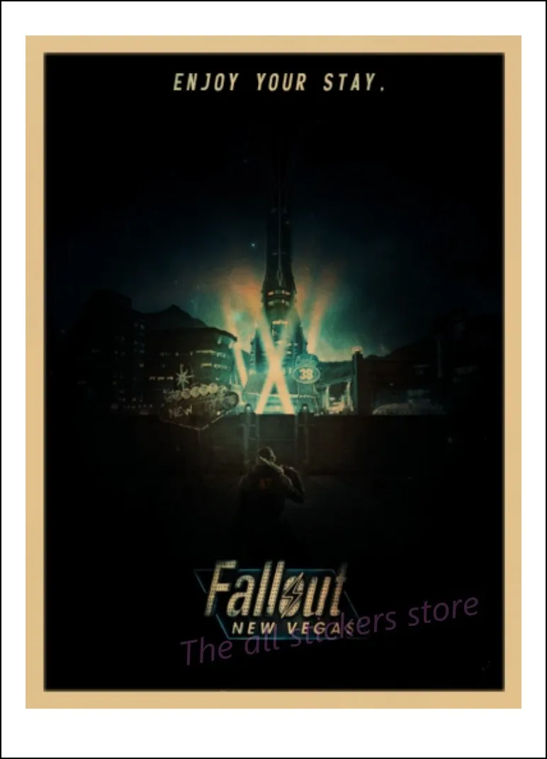 Fallout 3 4 игровой плакат серия Fallout игра Ретро плакат, крафт-бумага для бара кафе домашний декор Настенная роспись/2030