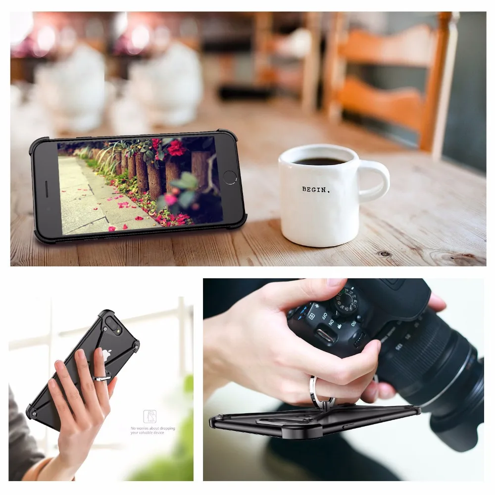 Роскошный металлический защитный чехол для IPhone 7 7 Plus, чехол lite, индивидуальная оболочка для Iphone 8 8 plus, чехол, тонкий металлический бампер