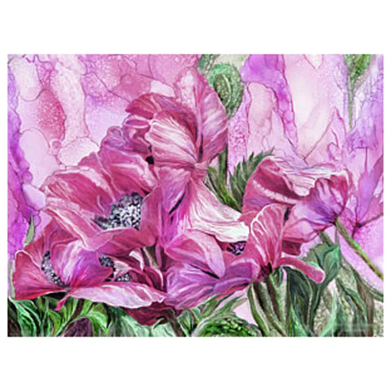 Алмазная живопись с квадратными/круглыми стразами YI BRIGHT вышивка Pink flowe мозаика из