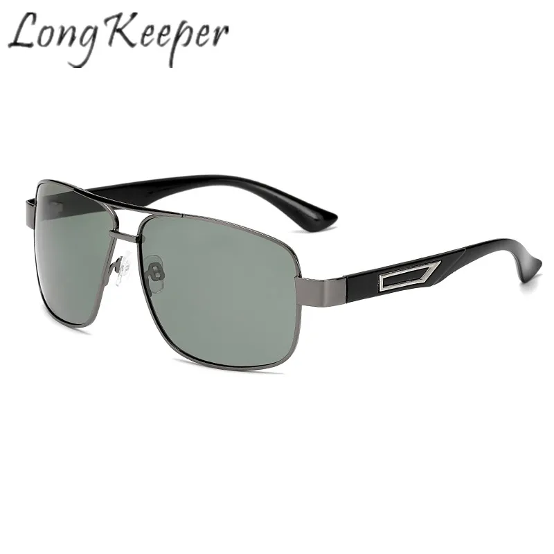 Длинные Мужские поляризационные солнцезащитные очки с металлической оправой